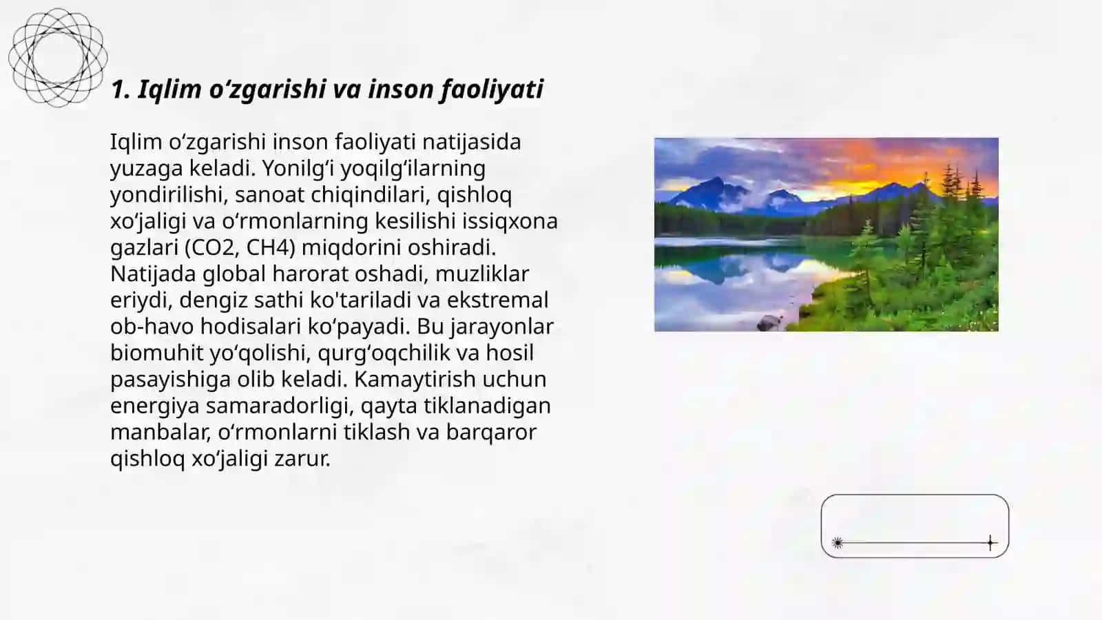 Inson faoliyatining tabiatga ta'siri va tabiatning unga javobi 3
