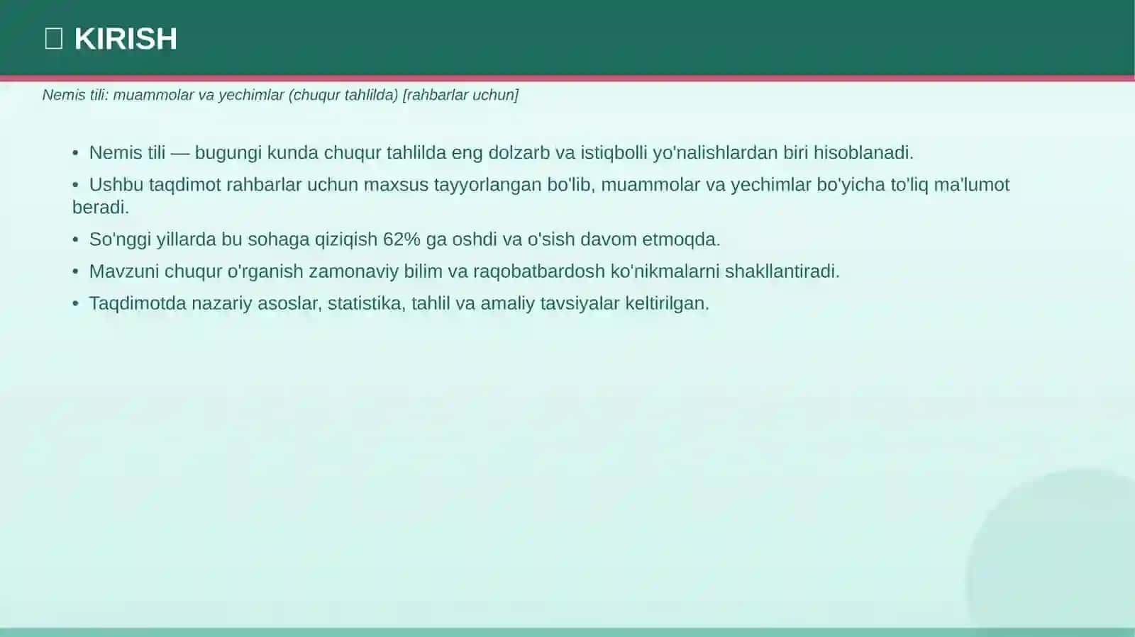 Nemis tili: muammolar va yechimlar (chuqur tahlilda) [rahbarlar uchun] 3