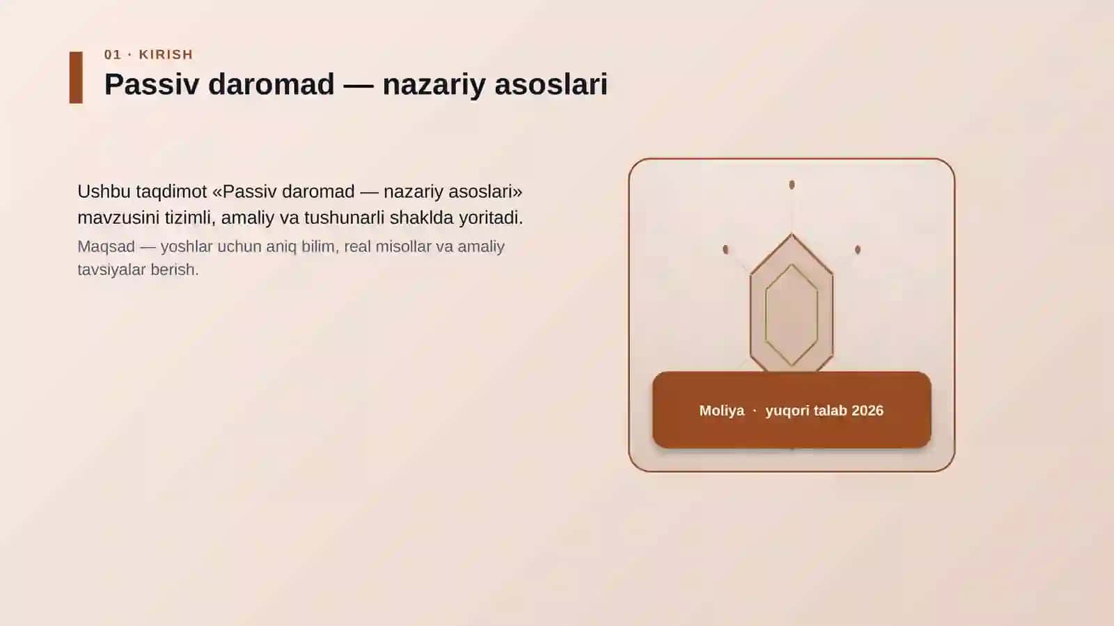 Passiv daromad — nazariy asoslari 3