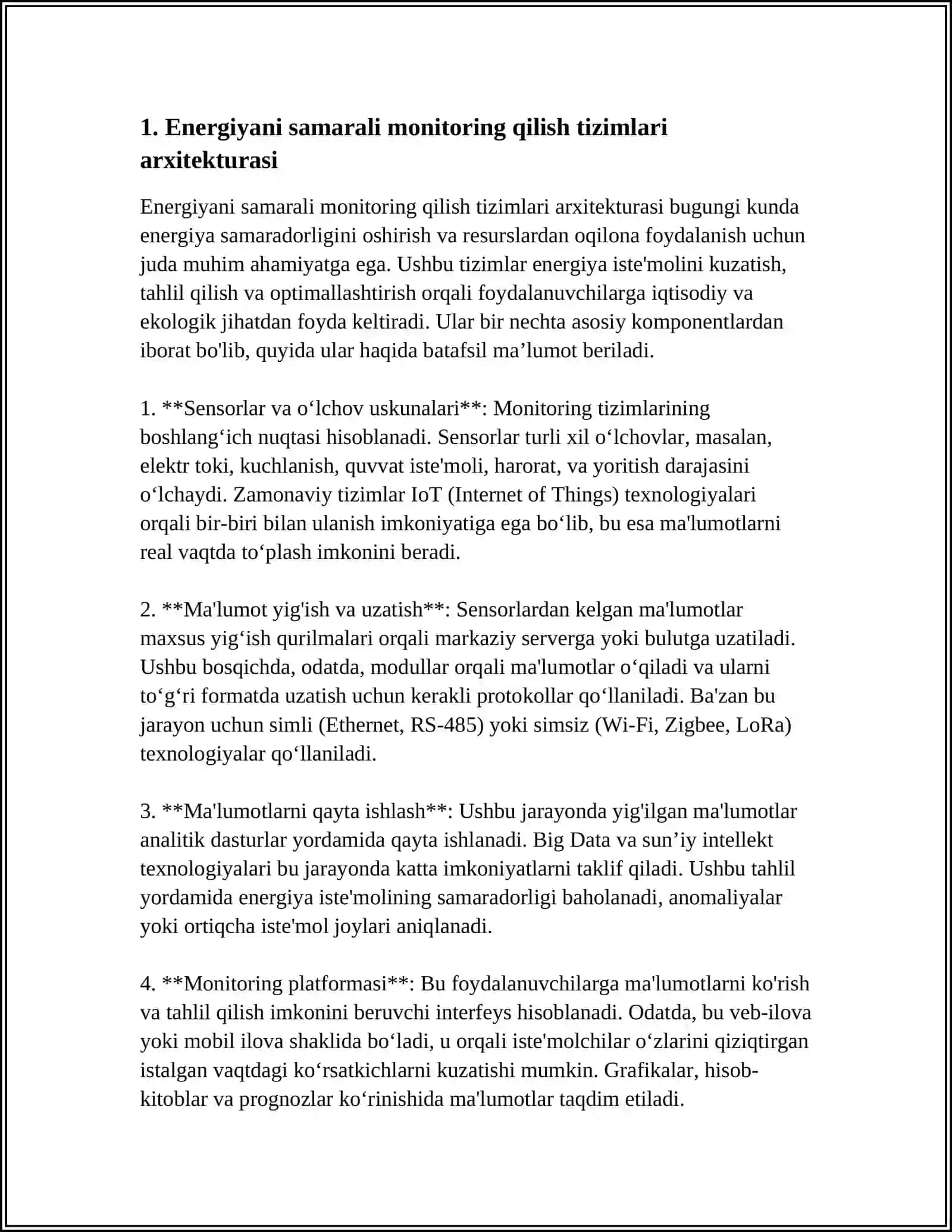 ENERGIYANI AVTOMATIK MONITORING QILISH TIZIMLARINI LOYIHALASH 3