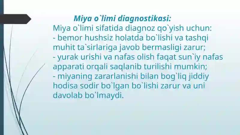 Miyao`limining diagnostikasi 3