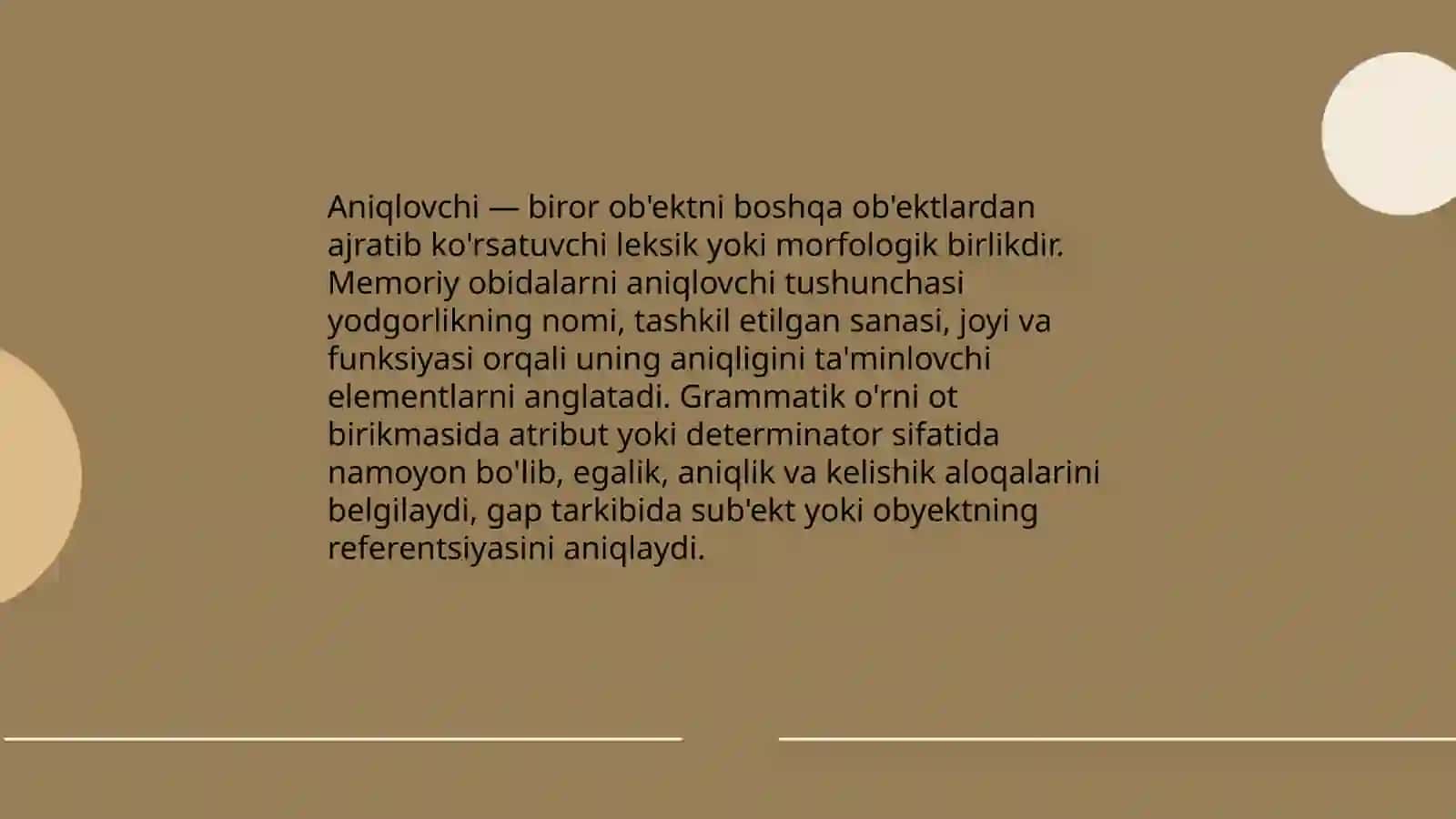 Memoriy obidalar(Aniqlovchi va uning turlari) 3