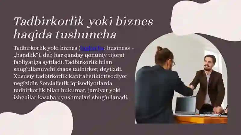 Tadbirkorlik faoliyatini boshqarish va uni yaxshilash yo'llari 3