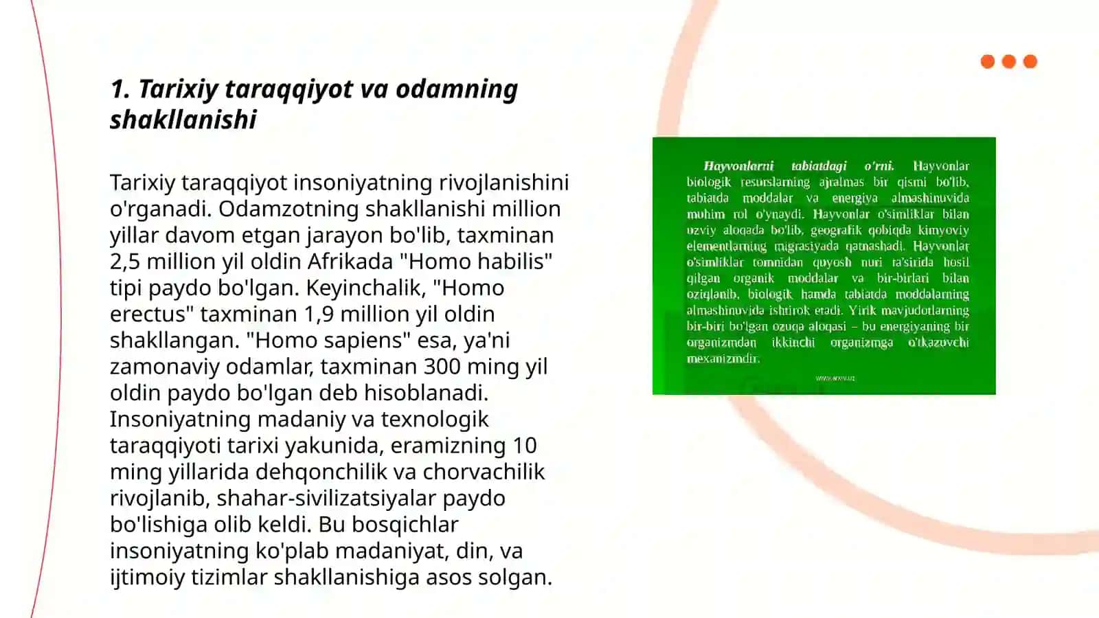 Odamning shakillarida rol o'ynagan ijtimoiy va biologik omillar 3