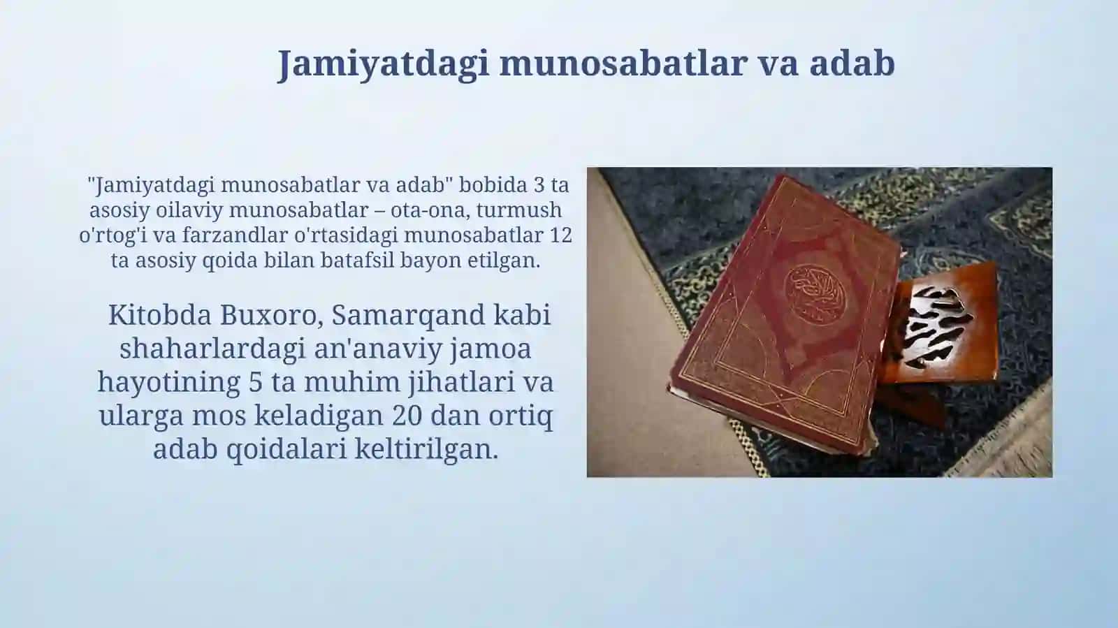 AL-ADAB AL-MUFRAD Islomiy odob -axloqdarsligi 3