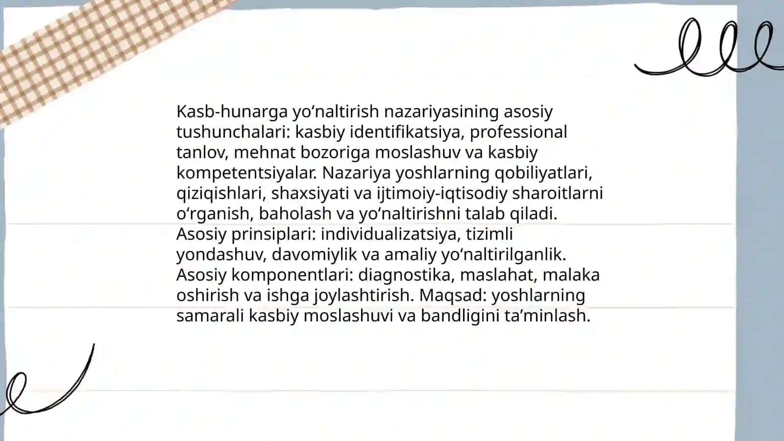 Kasb hunarga yoʻnaltirishning nazariy shart sharoitlari 3