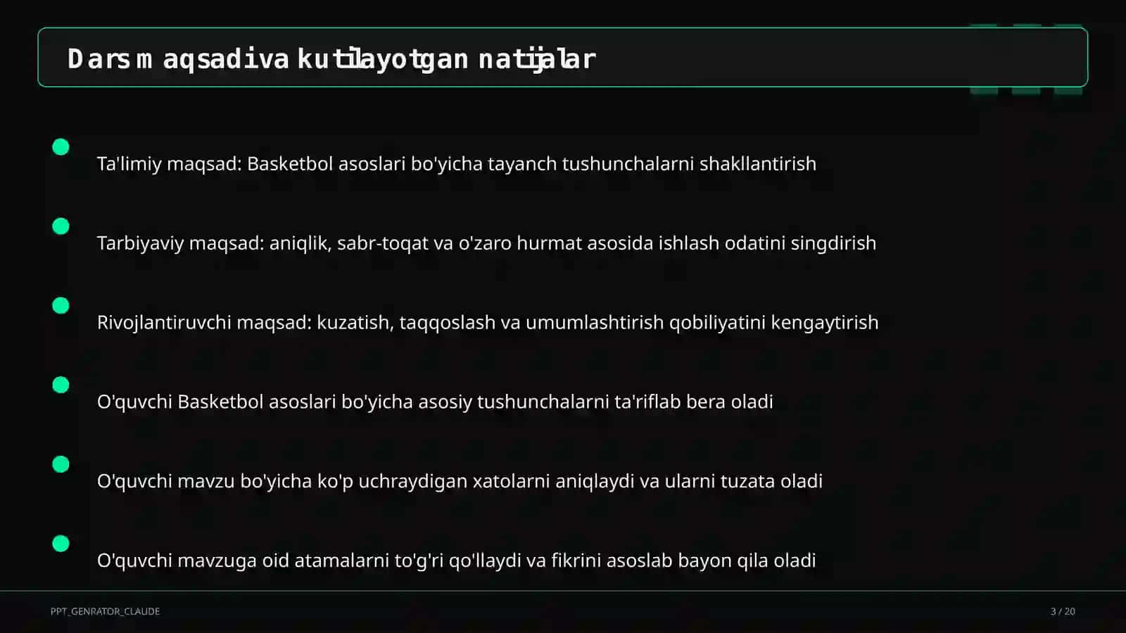 Basketbol asoslari (5-sinf) 3