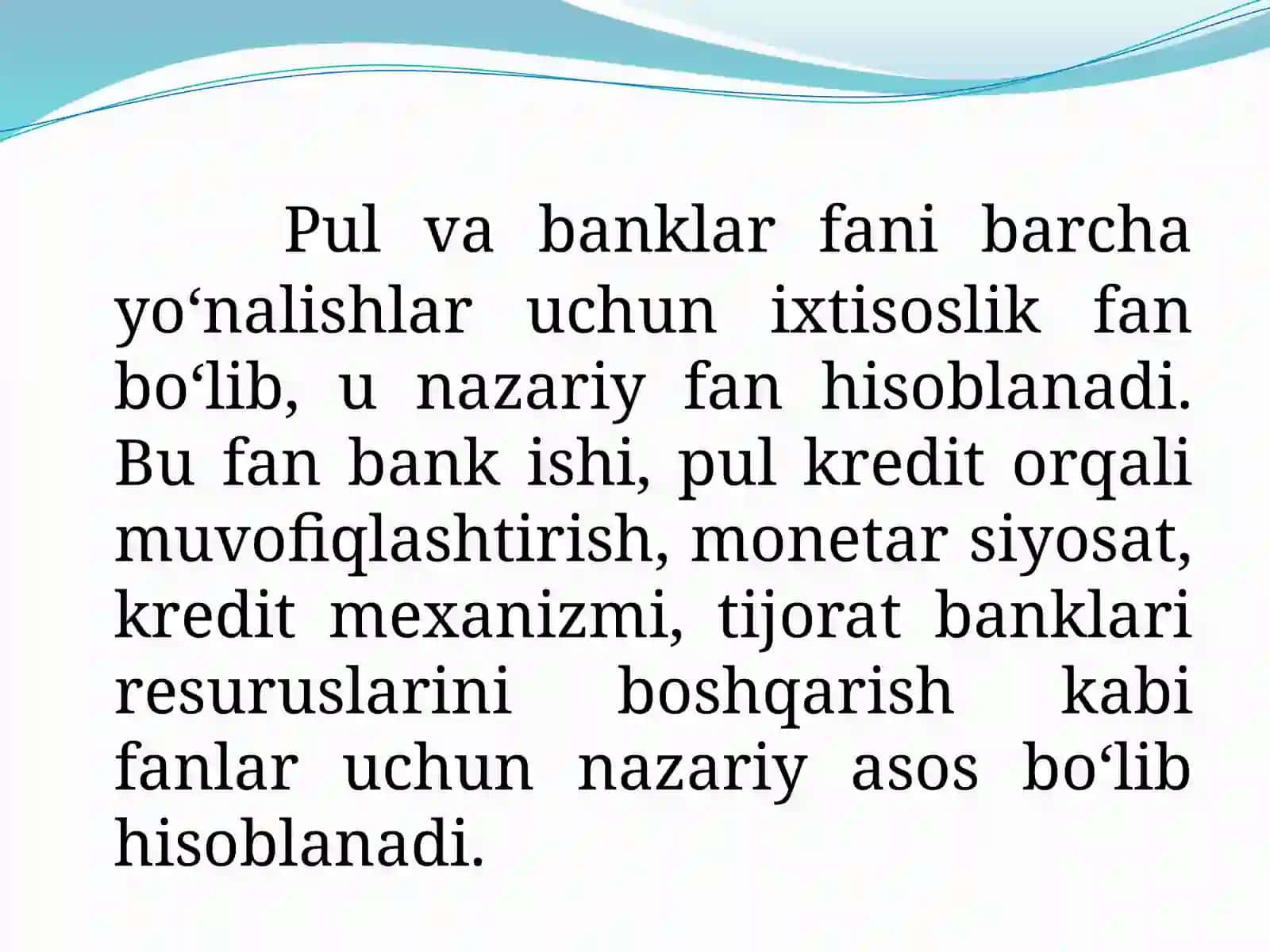 Pul va Banklar Faniga Kirish 3