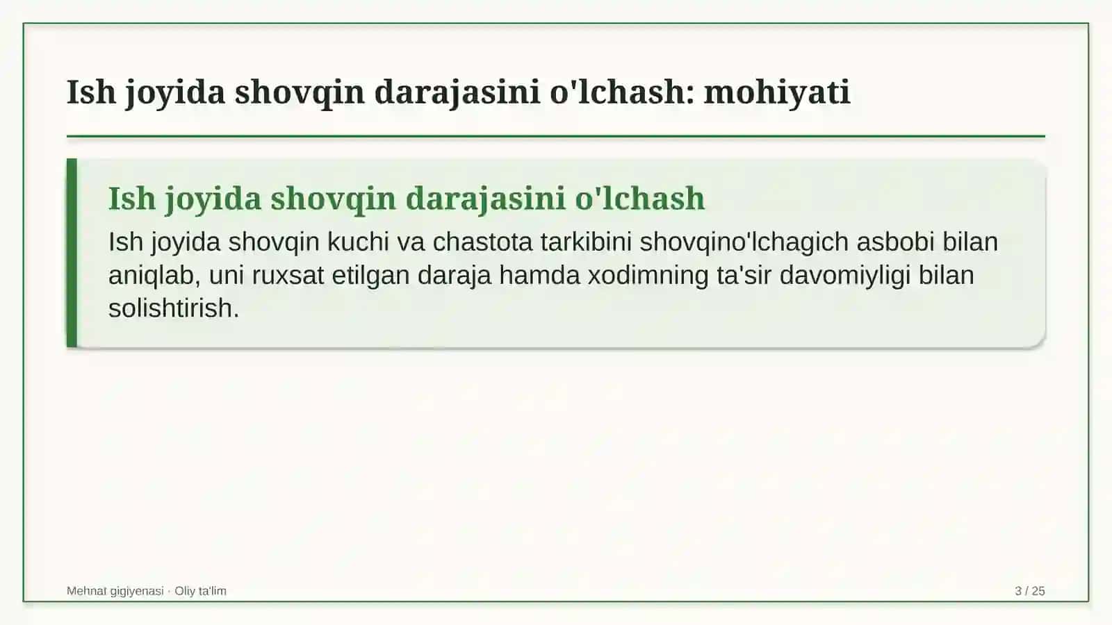 Elektrotexnika sanoatida ish joyida shovqin darajasini o'lchash 3