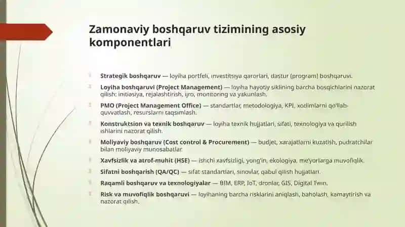 Qurilishni boshqarish zamonaviy tizimi va organlari 3