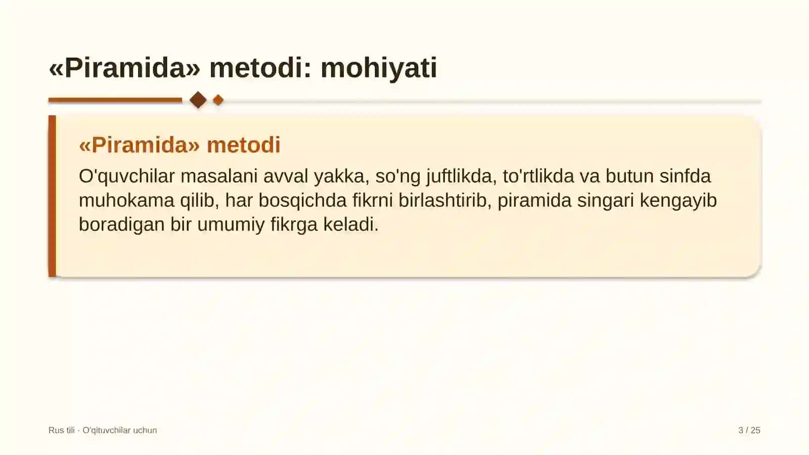 rus tili darslarida piramida metodidan foydalanish 4130 3