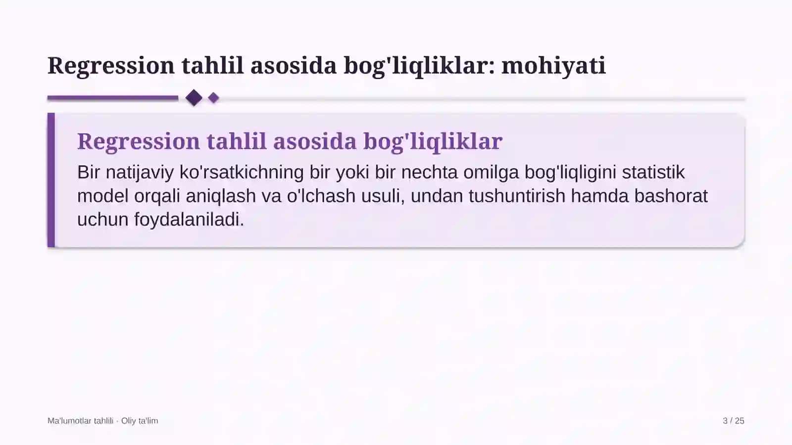 Kichik gidroelektr stansiyalarida regression tahlil asosida bog'liqliklarni aniqlash 3