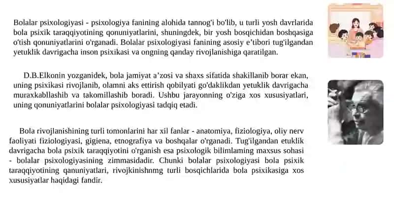 Maktabgacha yoshdagi bolalar psixologiyasi fanining maqsad va vazifalari. Fanni o'qitishda qo'llaniladigan metodiklar.pptx 3