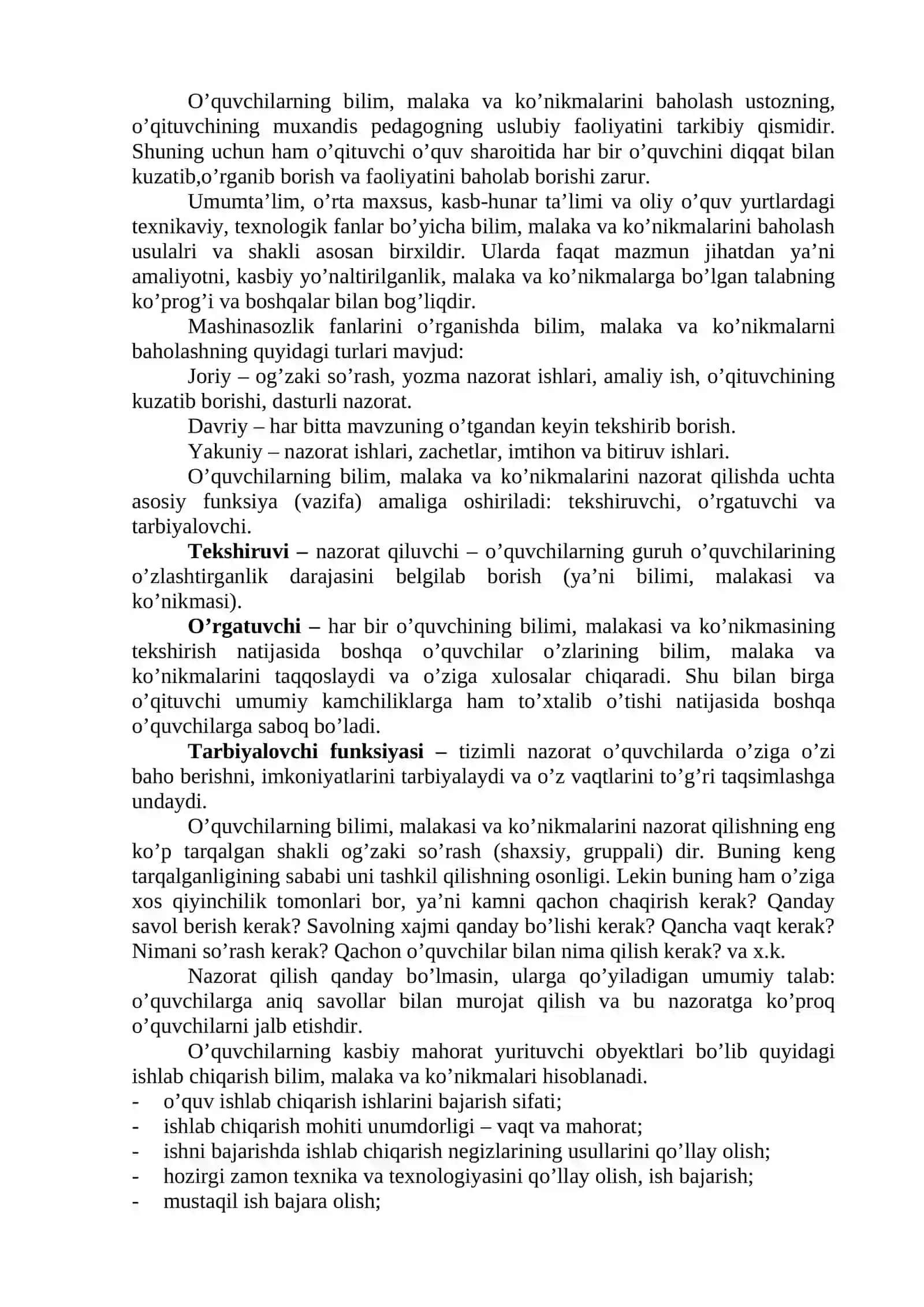 O’quvchilarning bilim, malaka va kunikmalarini tekshirish va baxolash 3
