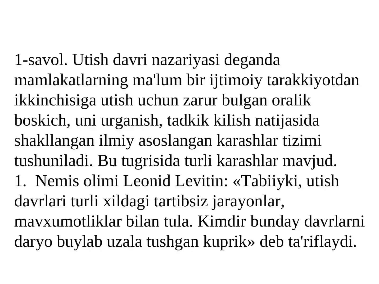 O'zbekistonda demokratik jamiyatni barpo etishda utish davrining zarurligi, uning uziga xos xususiyatlari 3