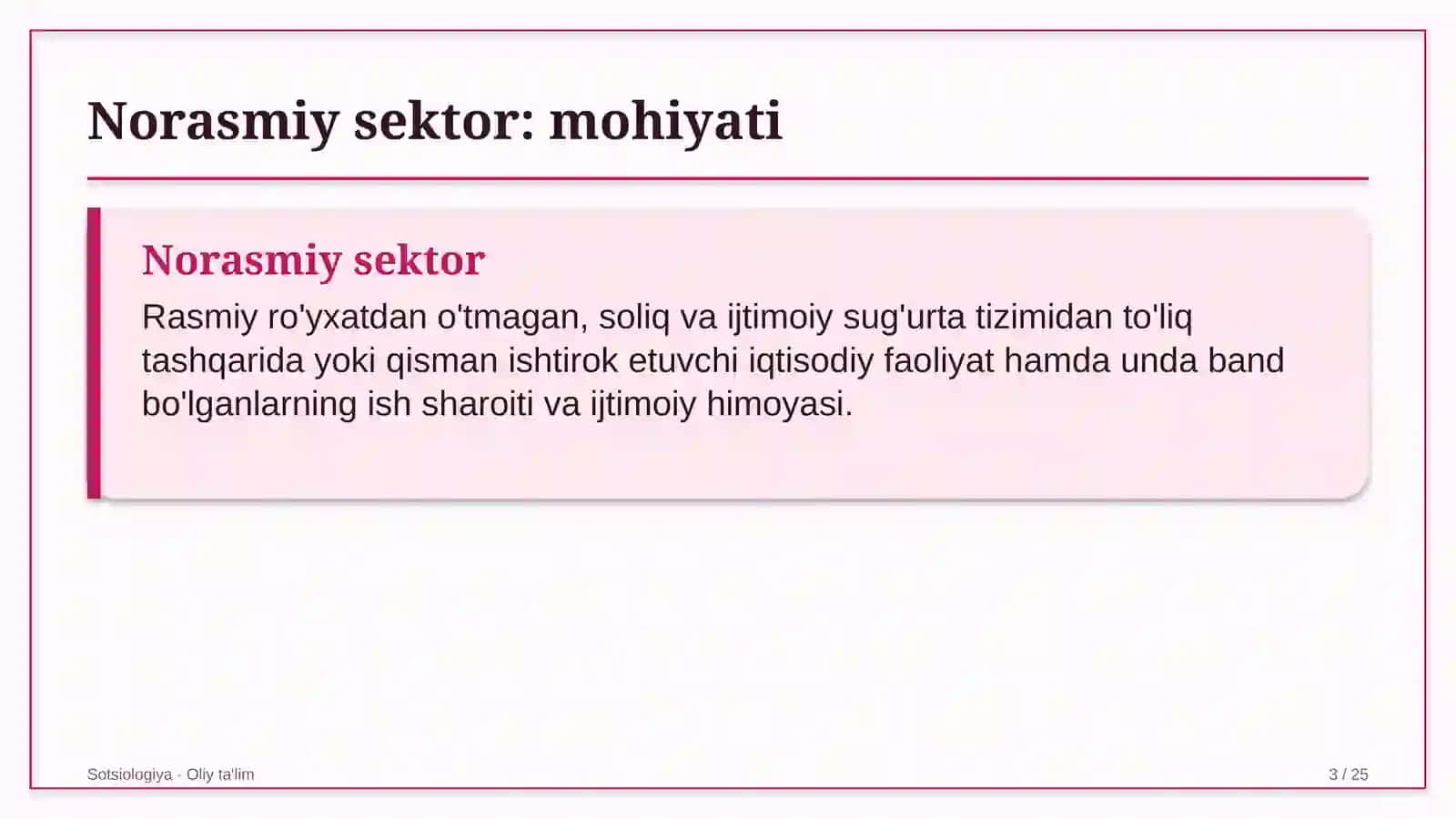 Ekskursiya byurolarida norasmiy sektor 3