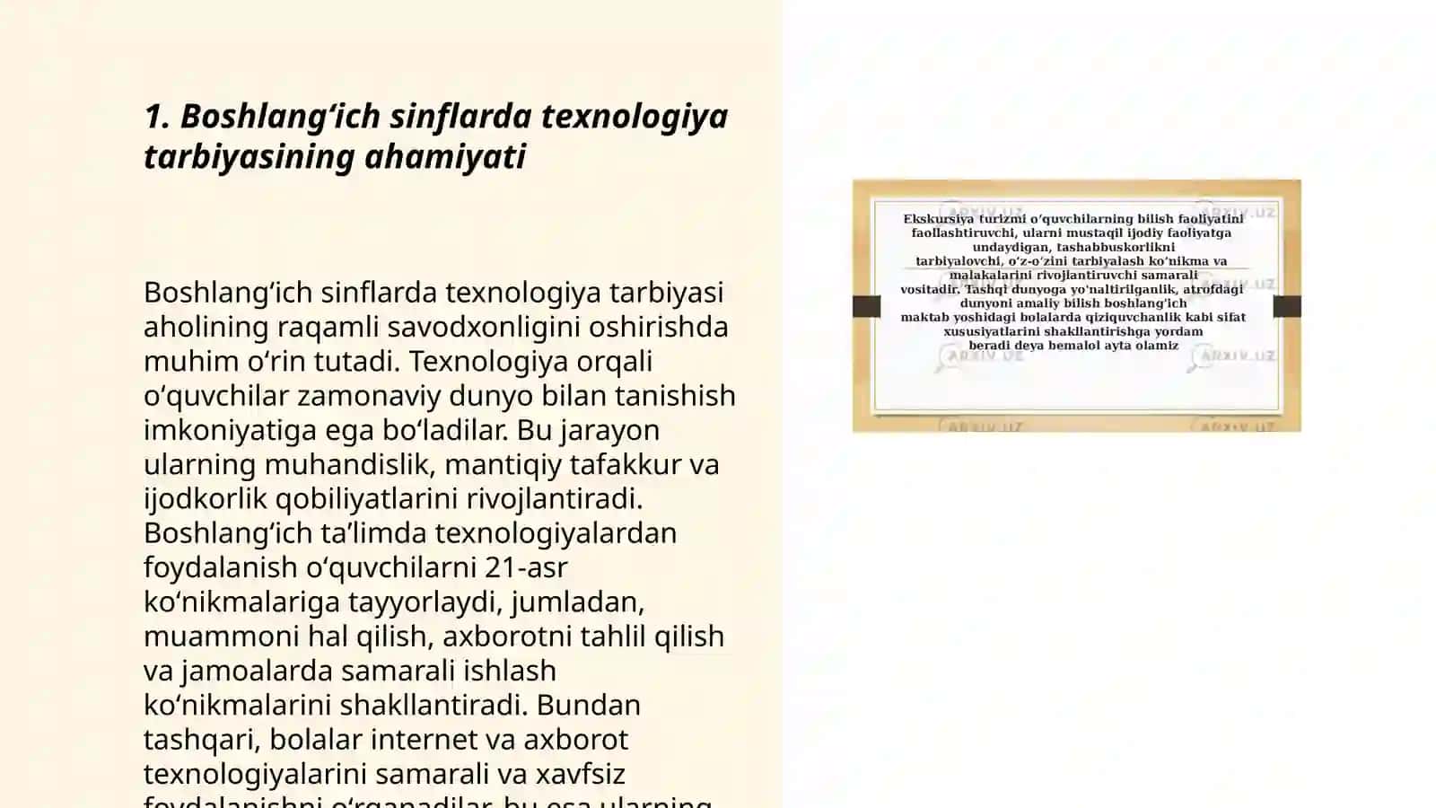 Boshlangʻich sinflarda texnologiya tarbiyasining vazifalari 3