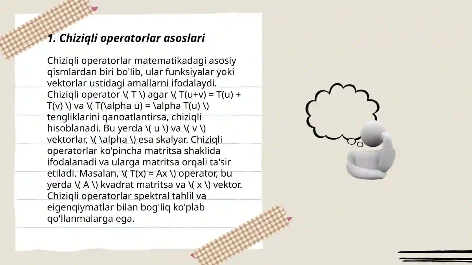 Chiziqli va uzluksiz chiziqli operatorlar 3