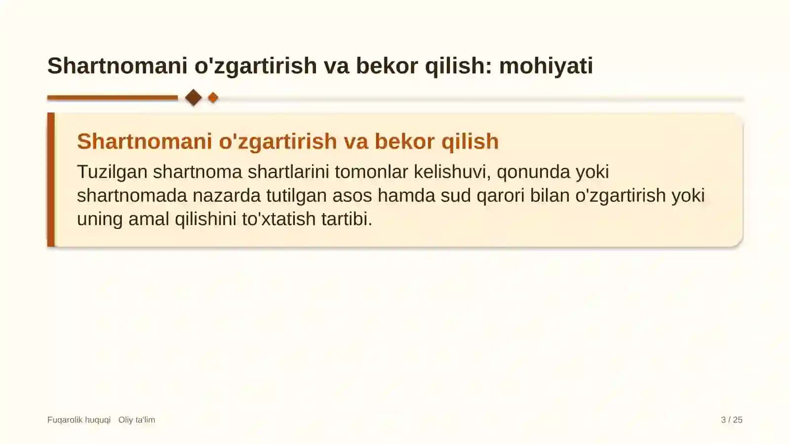 spa salonlarda shartnomalarni o'zgartirish va bekor qilish 7971 3