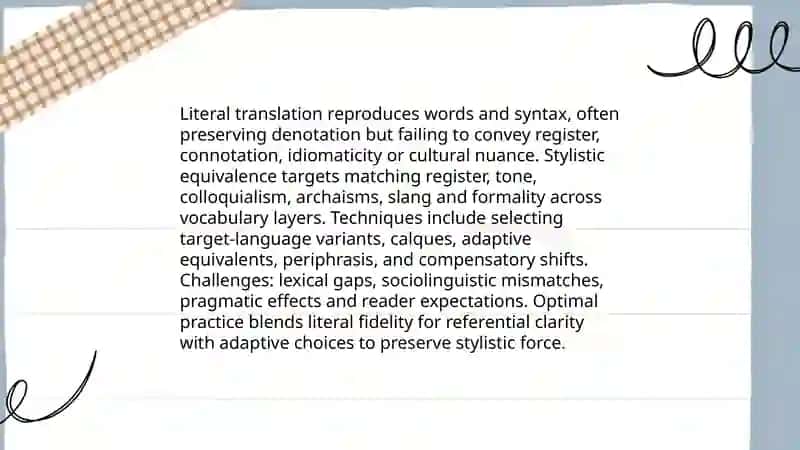 Translation techniques of stylistic layers of the vocabulary 3
