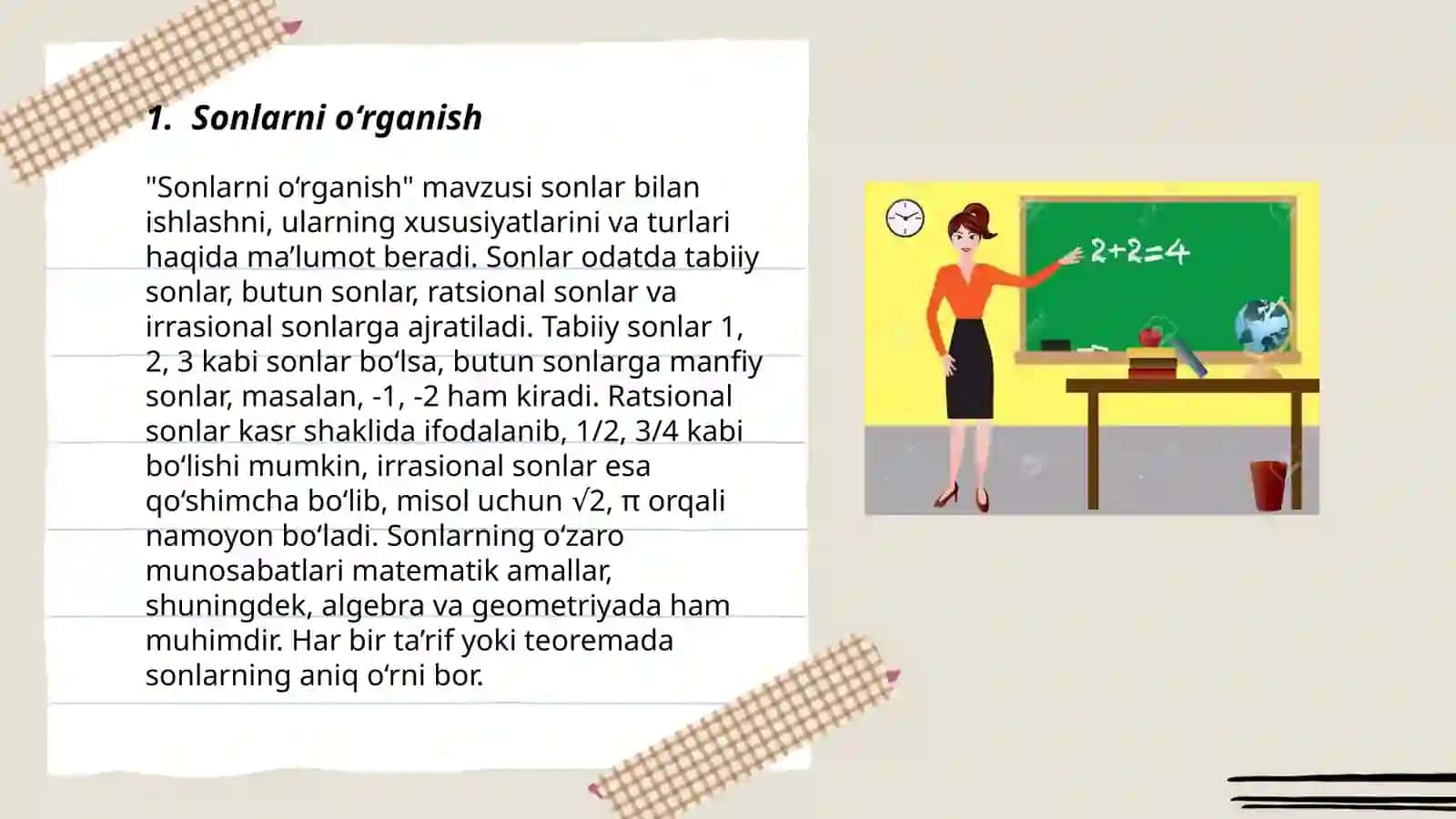 Sonlarni o‘rganish 3