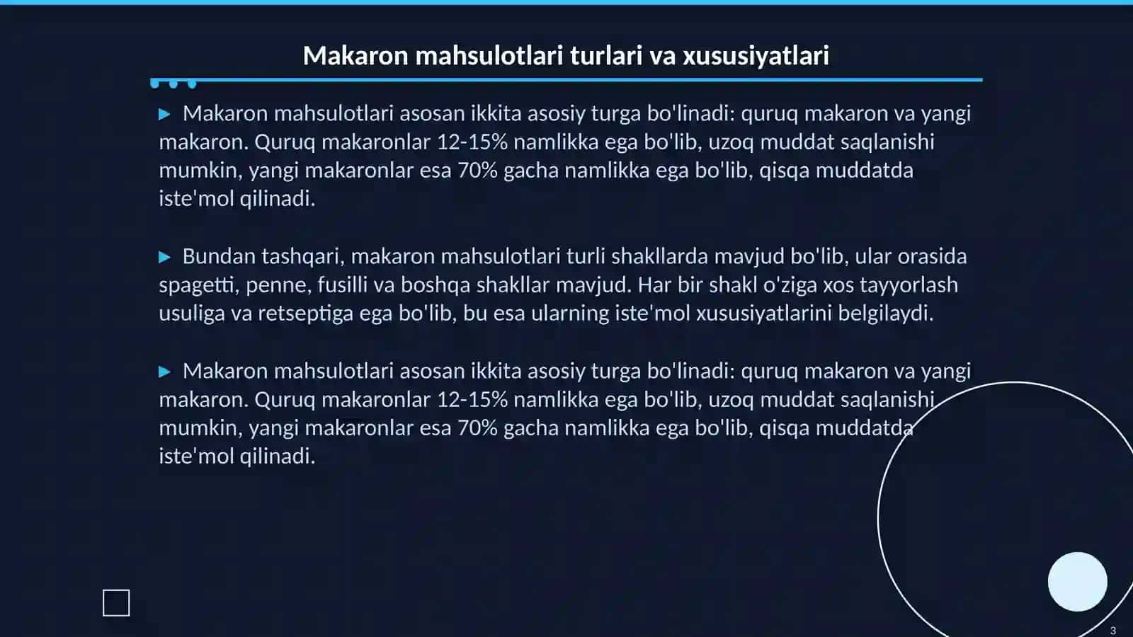 Makaron Mahsulotlarining Sifat Ko'rsatkichlari 3