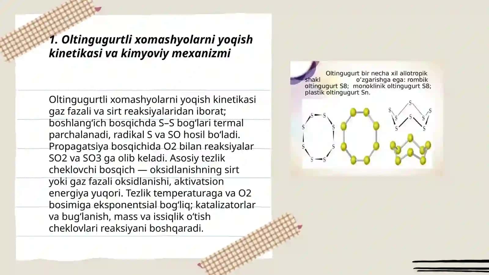 Oltingugurtli xomashyolarni yoqish texnologiyasi 3
