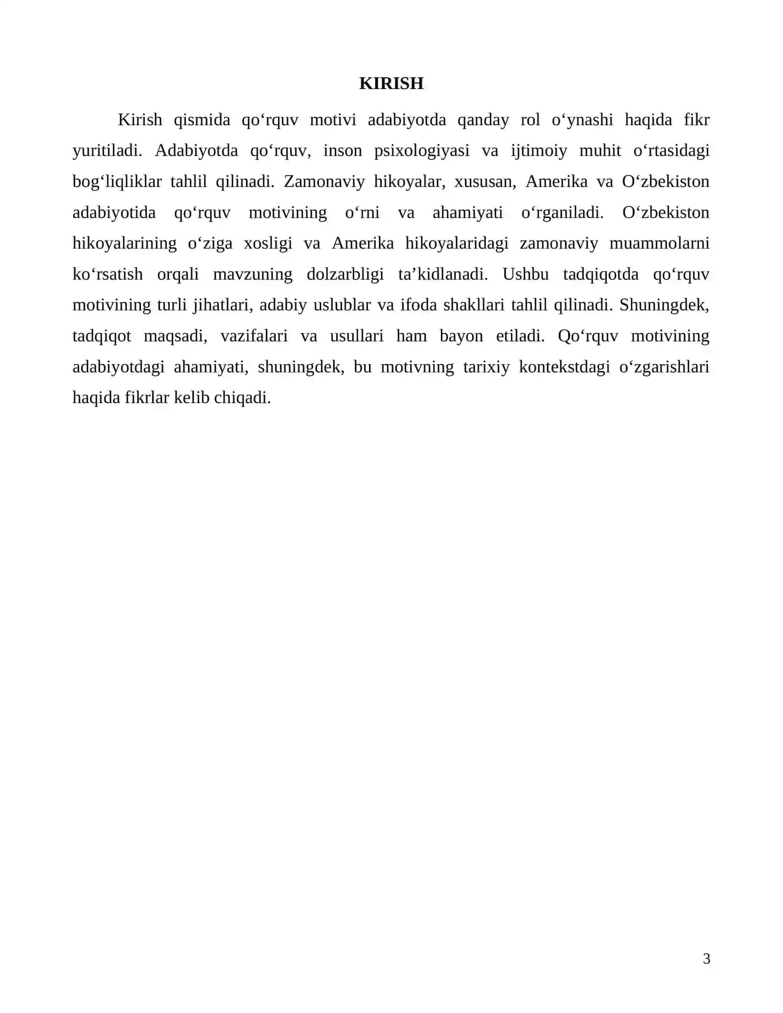 Poetic Features of the Fear Motif in Contemporary Stories of America and Uzbekistan 3