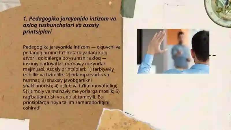 Pedagogika jarayonida intizom va axloq masalalari 3