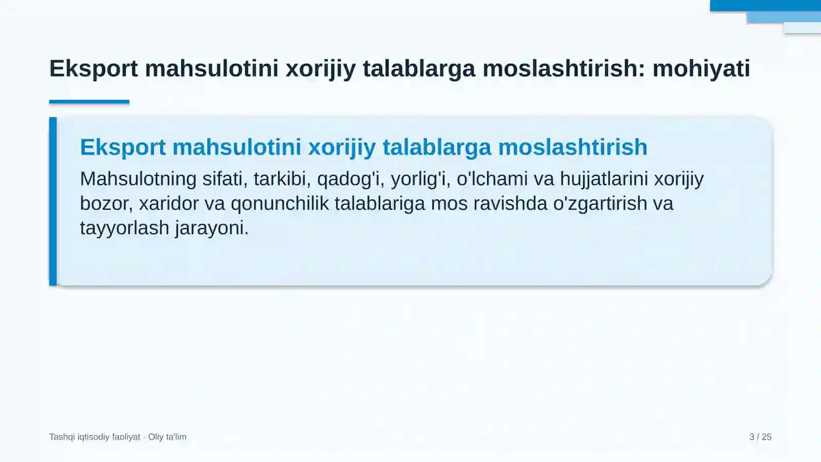 distribyutorlik kompaniyalarida eksport mahsulotini xorijiy talablarga moslashtirish 9165 3