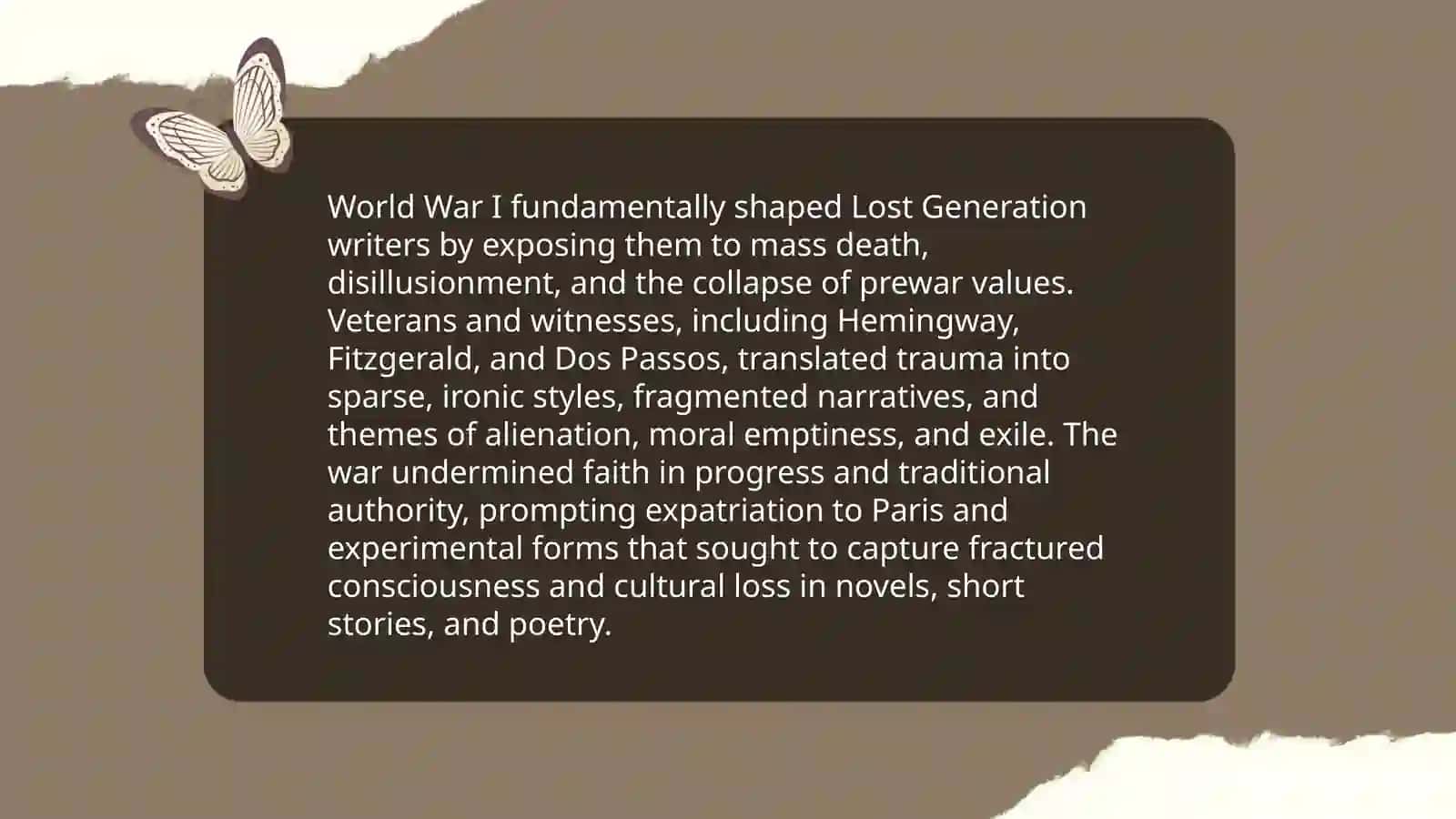 The literature of the Lost Generation 3