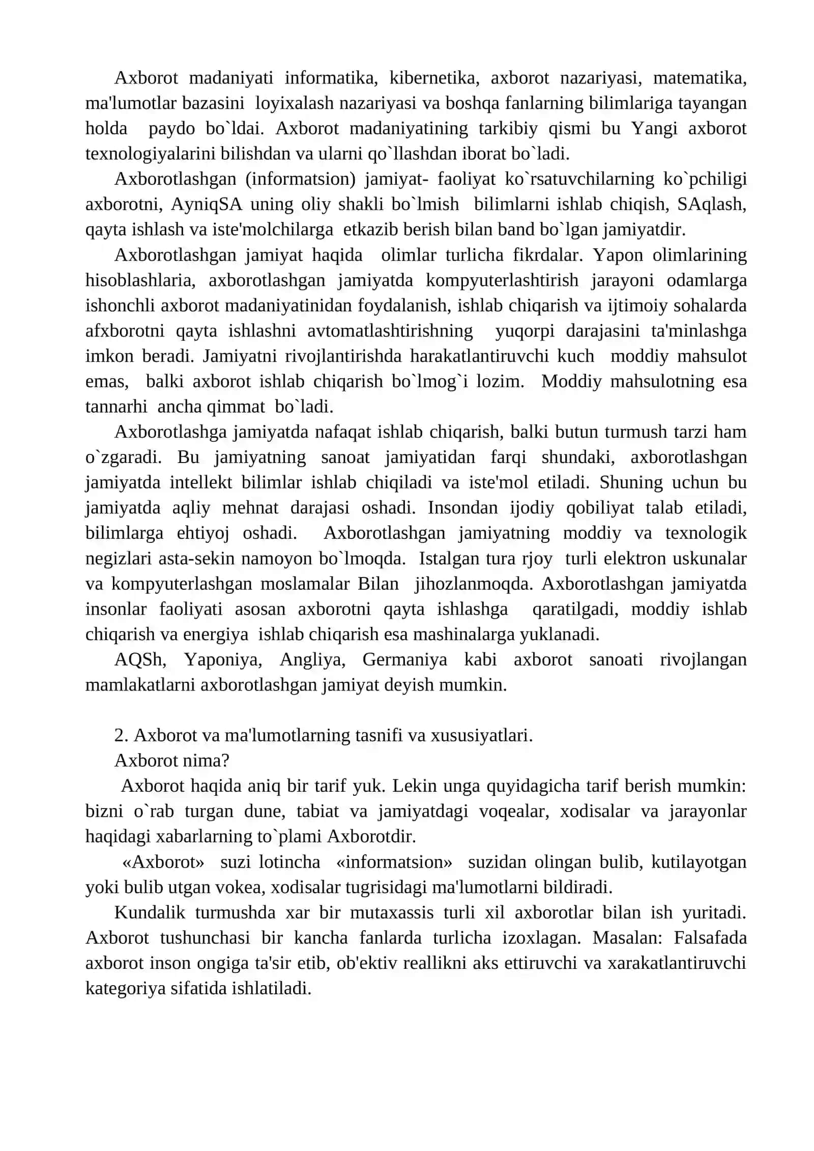 O'zbekiston Uzluksiz ta'lim tizimida informatika kursining mazmuni 3