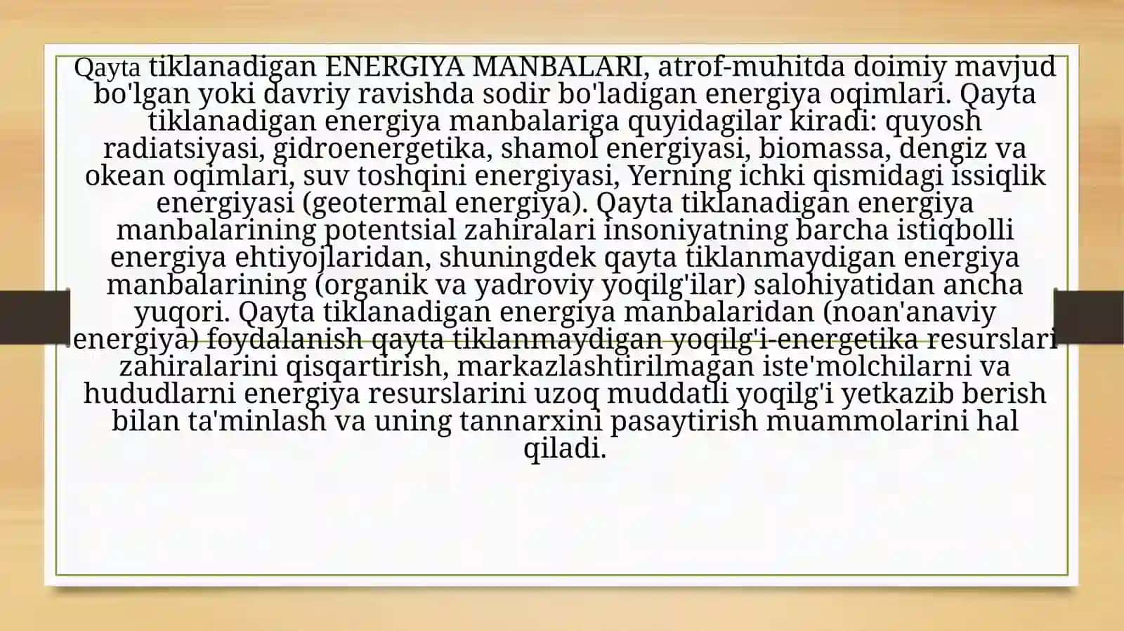 Qayta Tiklanadigan Energiya Manbalari 3