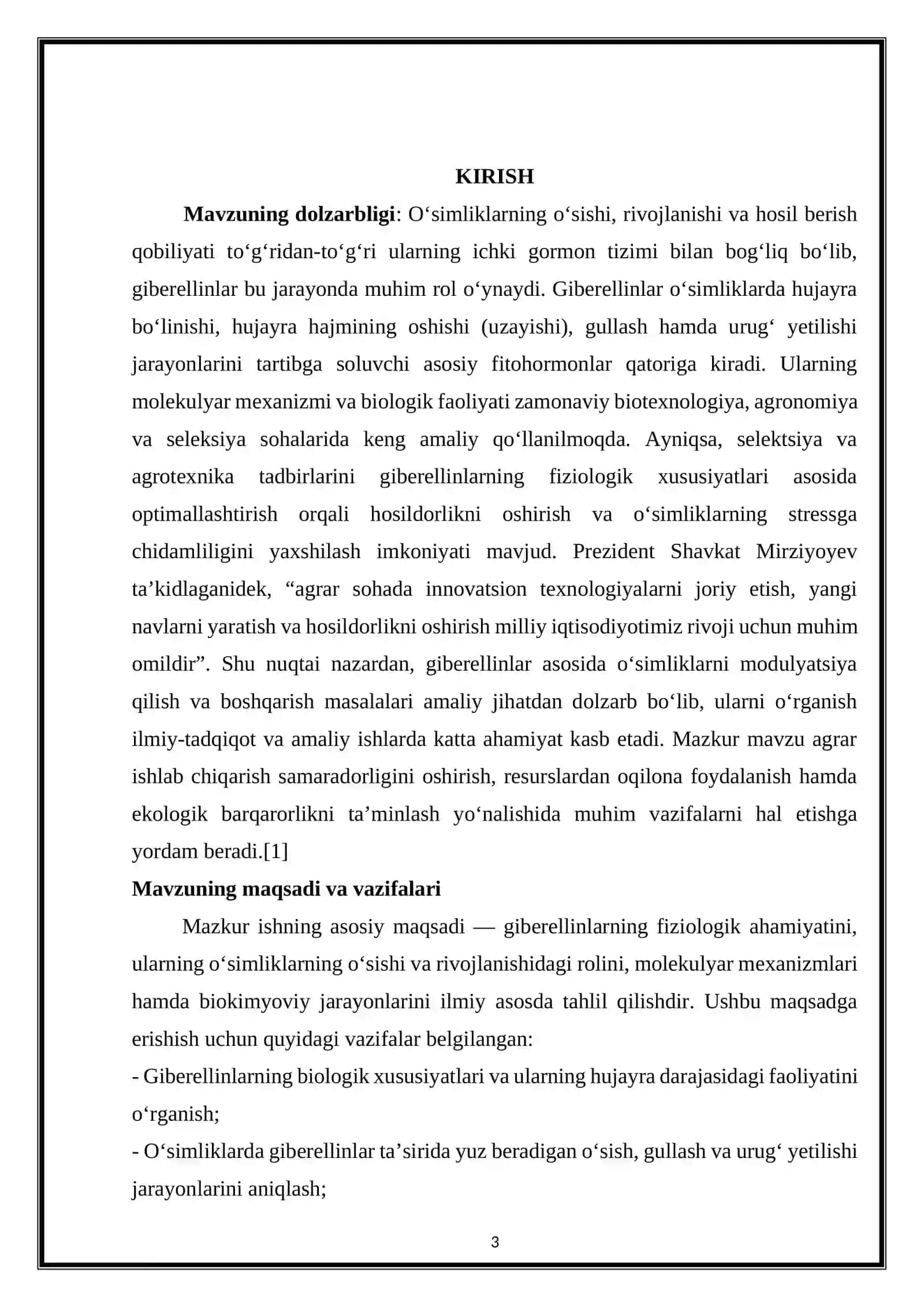 Kurs ishi - O‘simliklar fiziologiyasi fanidan 3