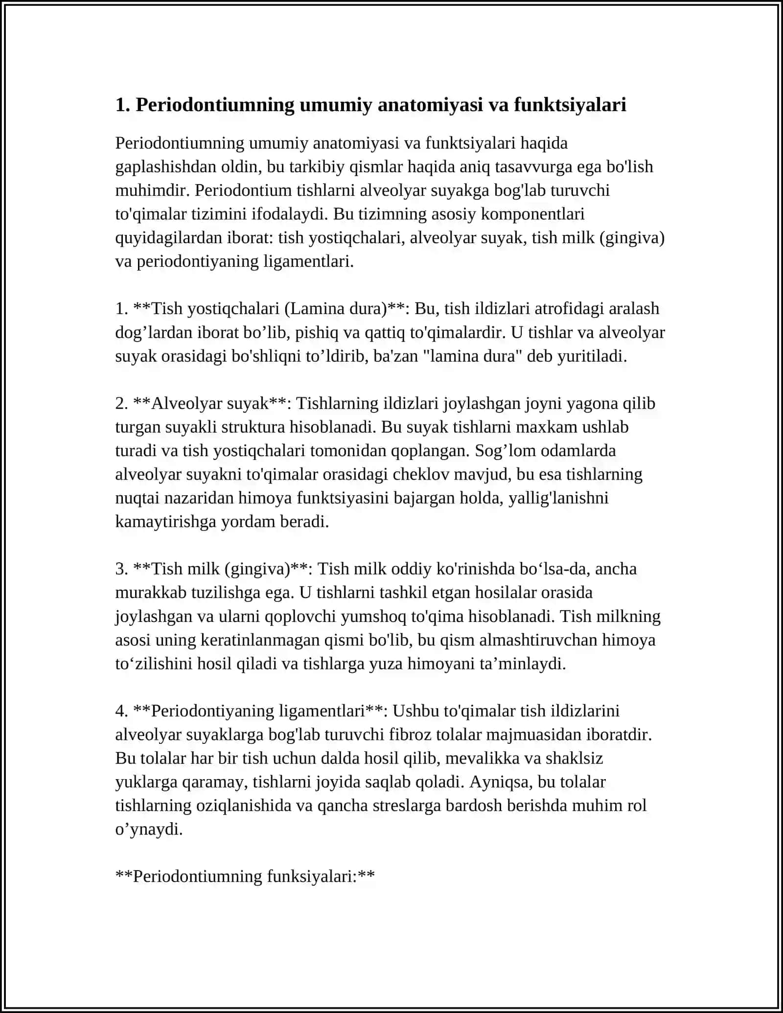 PERIODONTAL TO'QIMALARNING ANATOMIK VA FUNKTSIONAL XUSUSIYATLARI 3
