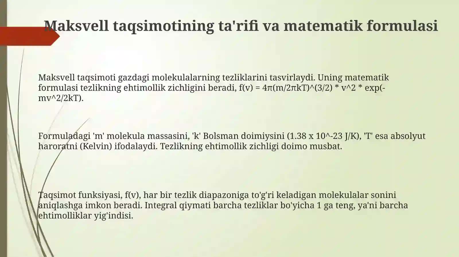 Maksvell  taqsimoti 3