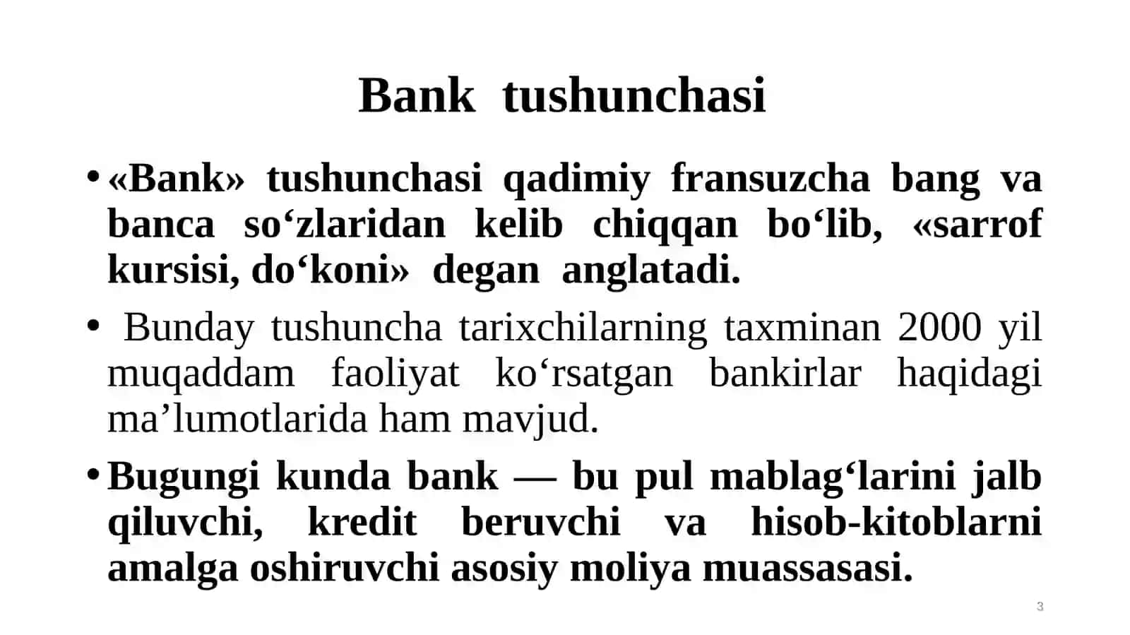 Bank tizimi. Pul-kredit siyosati 3