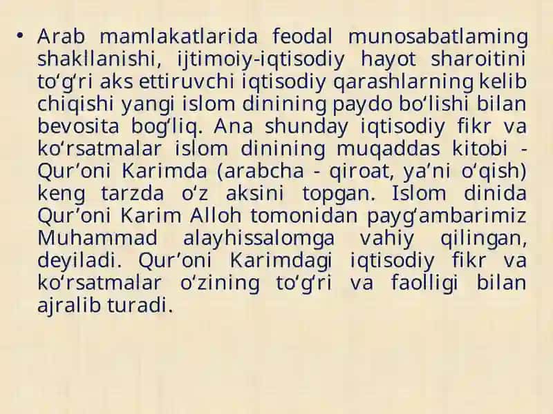 Feodal jamiyat va uning yemirilish davridagi iqtisodiy ta’limotlar 3
