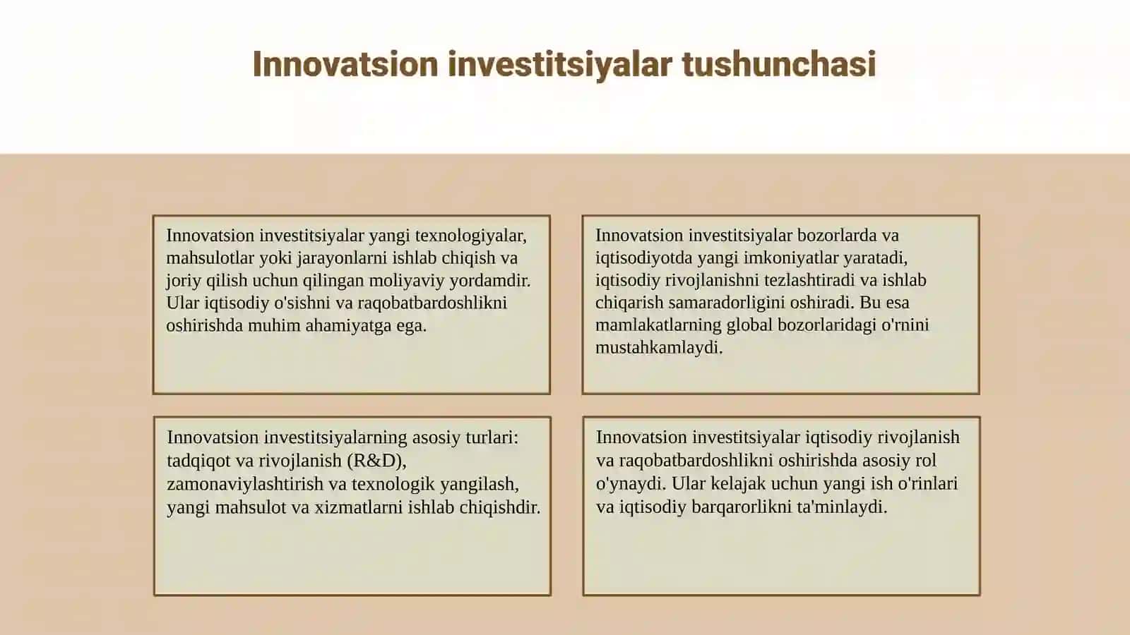 Innovatsion investitsiyalar 3