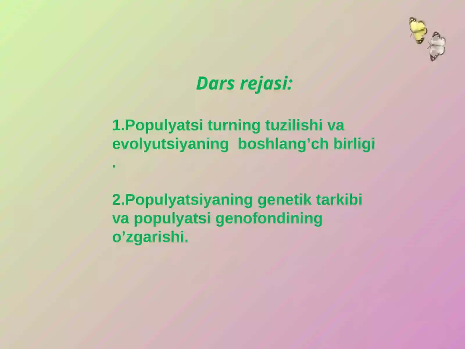 Populyatsi turning tuzilishi va evolyutsiyaning boshlang’ch birligi 3