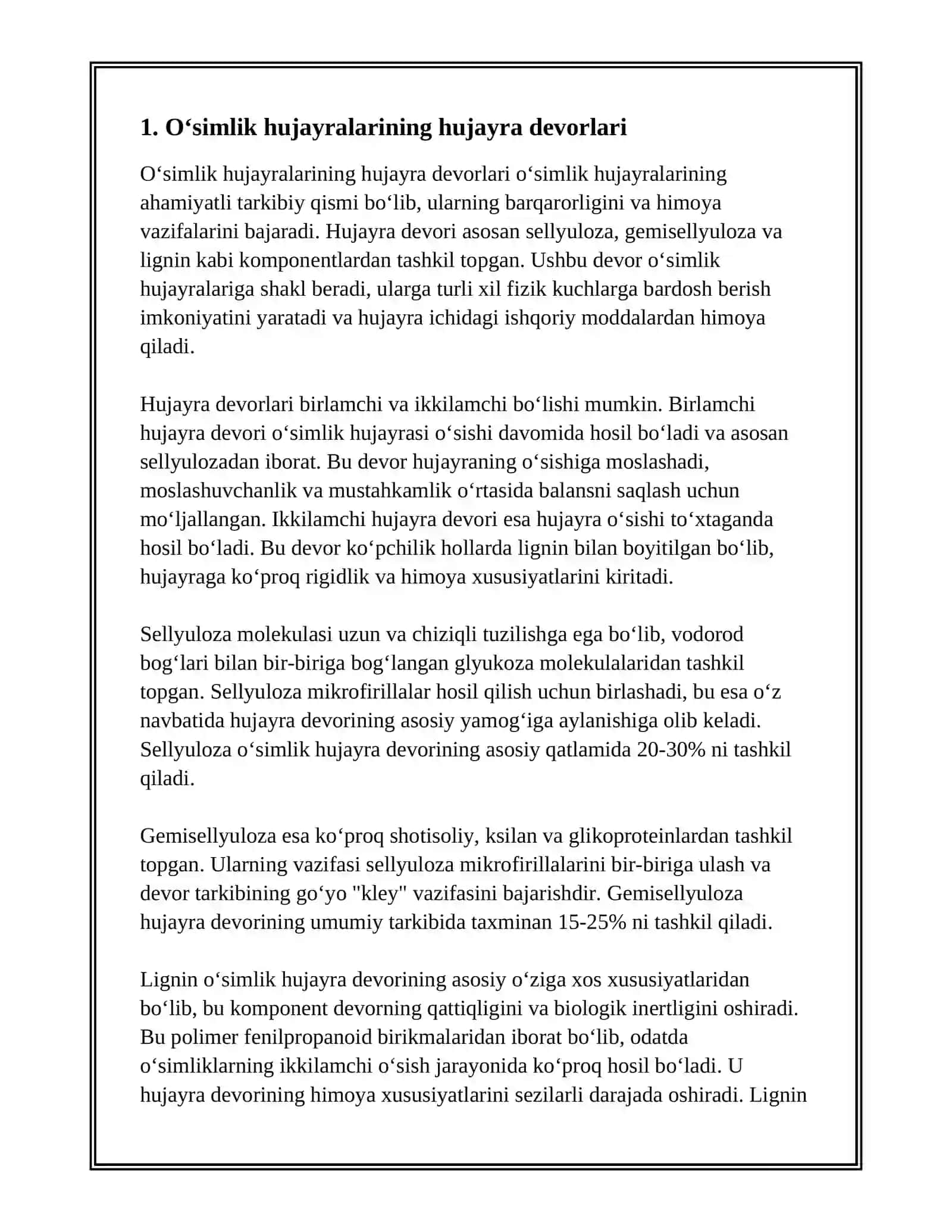 OʻSIMLIK VA HAYVON HUJAYRALARINING FARQLI VA OʻXSHASHLIK BELGILARI 3