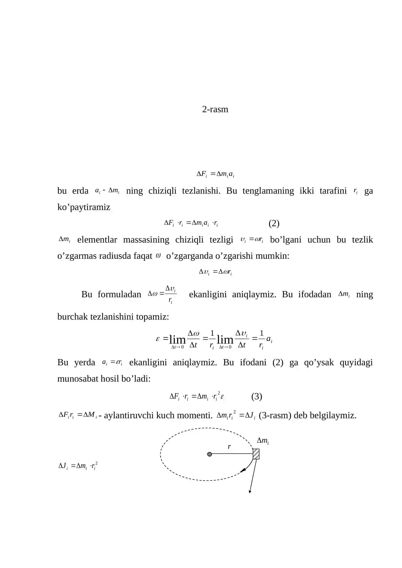 Aylanma harakat dinamikasining asosiy tеnglamasi 3