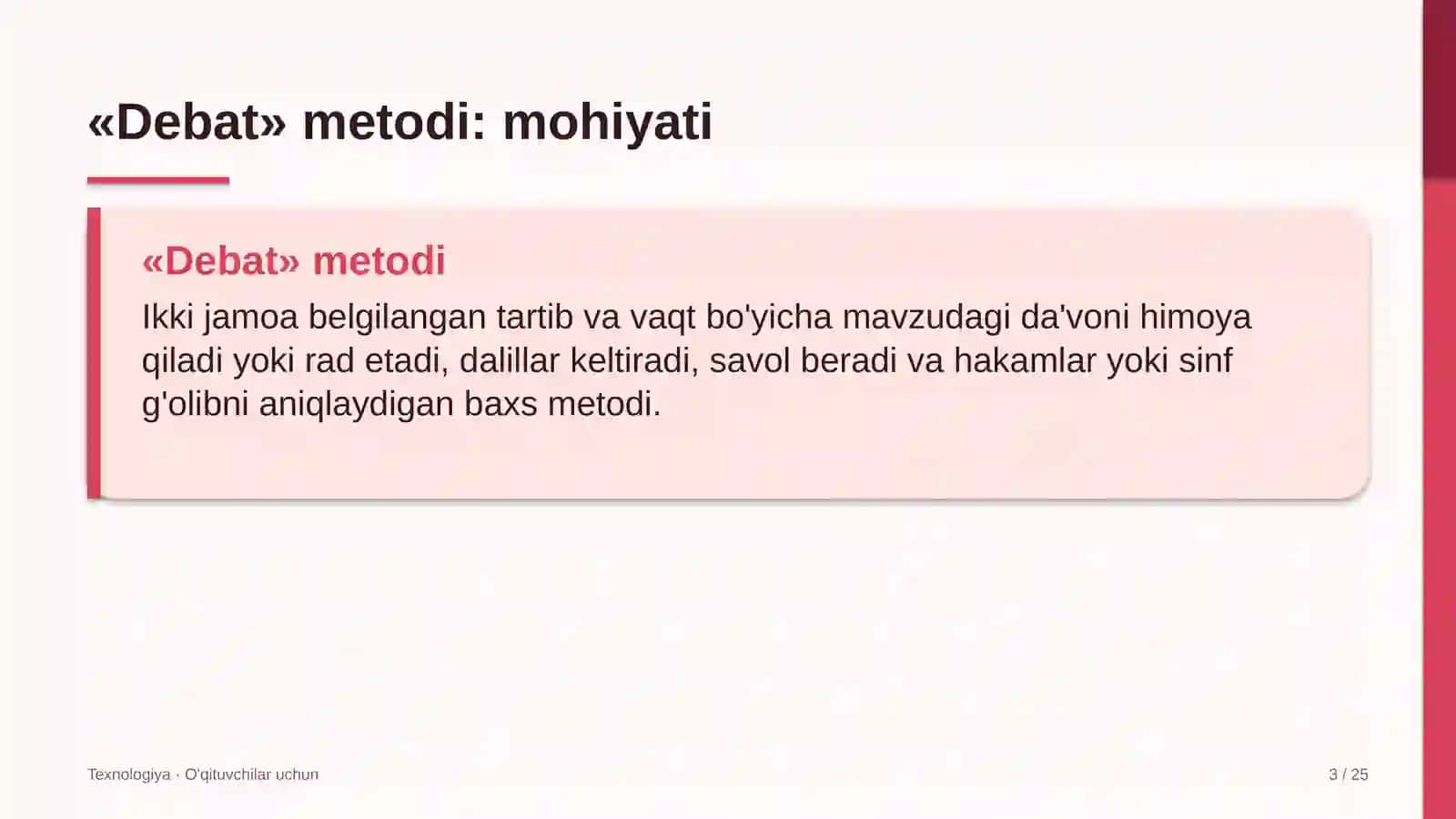 texnologiya darslarida debat metodidan foydalanish 9943 3