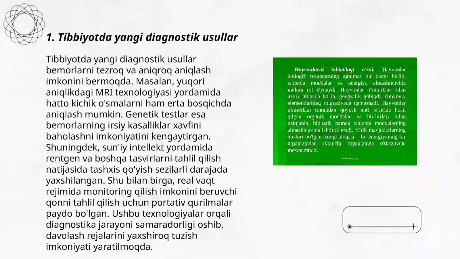 Tibbiyot, biologiya va farmatsiyaning amaliy masalalarini ochib berish 3