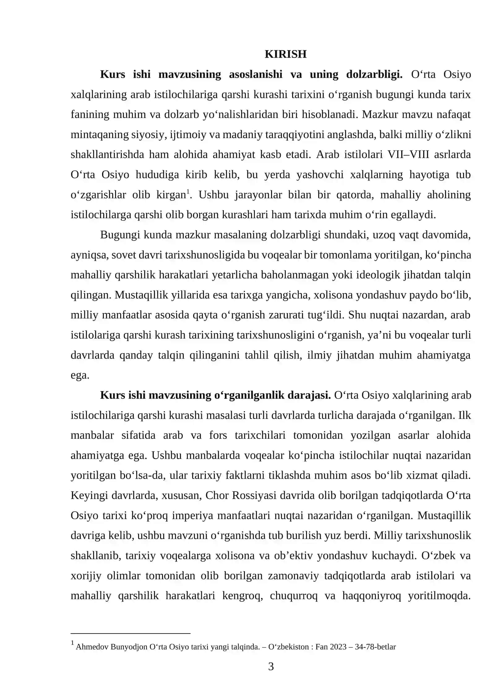 O‘rta Osiyo xalqlarining arab istilochilariga qarshi kurashi tarixining tarixshunosligi 3