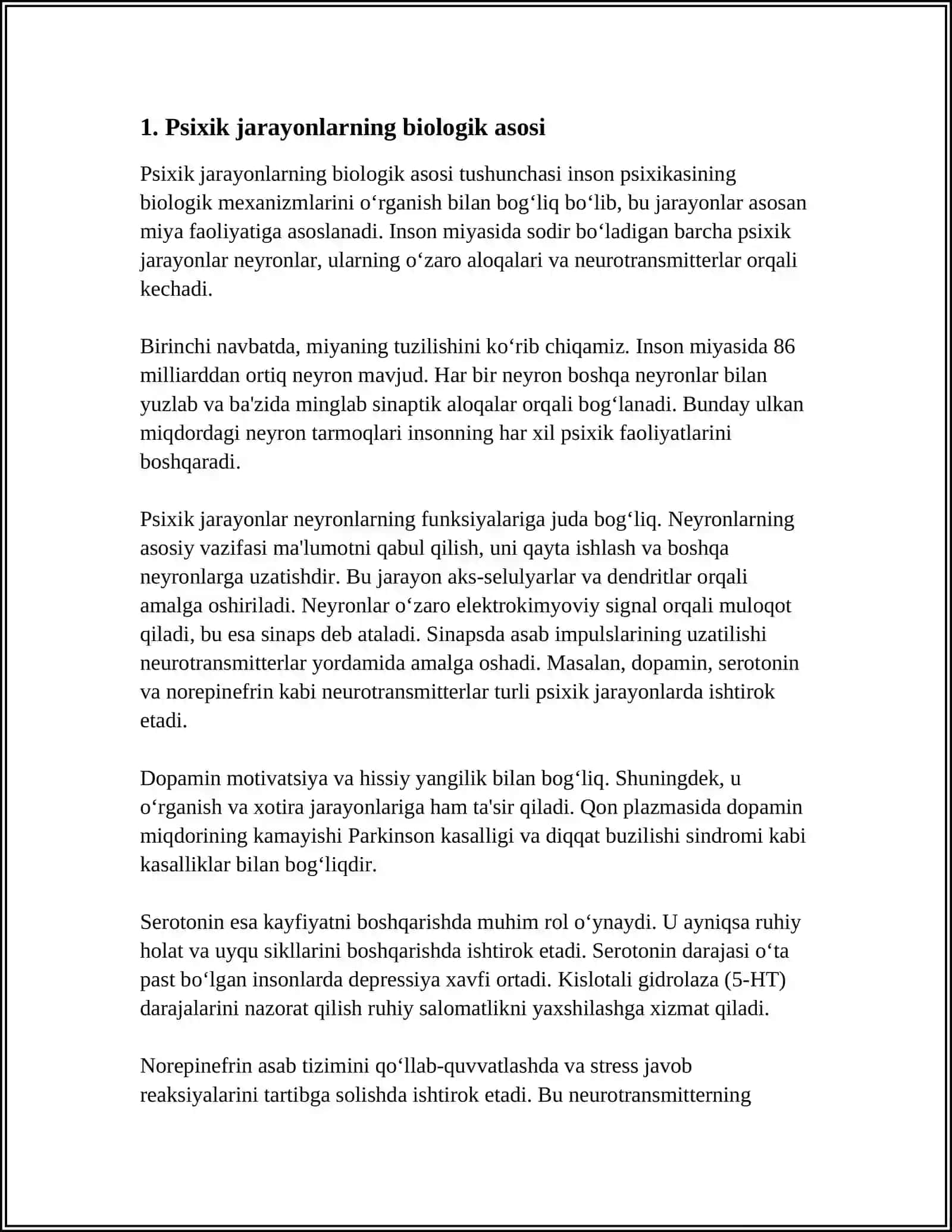 Psixik jarayonlarning biologik asoslari 3