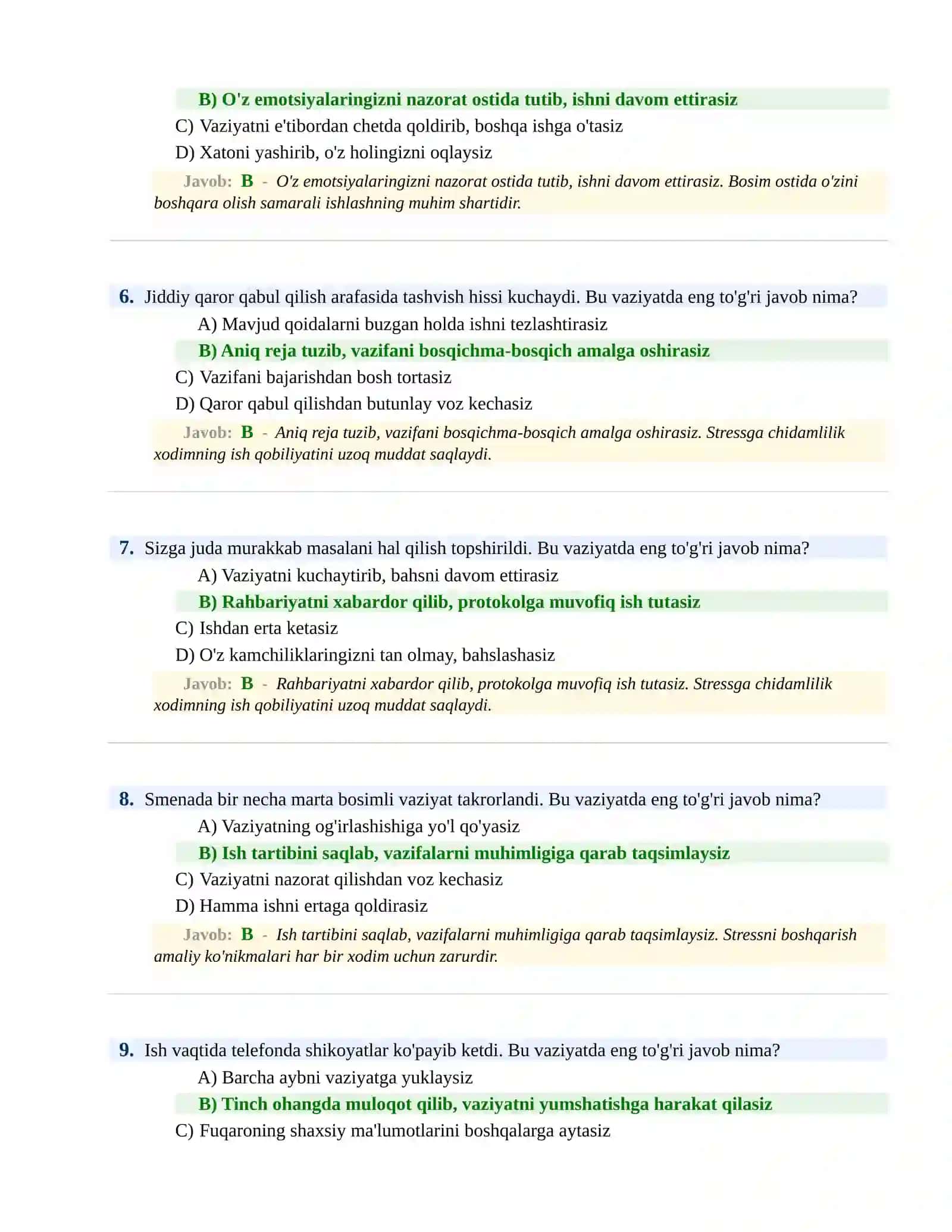 PSIXOLOGIK SINOV Testlari 3
