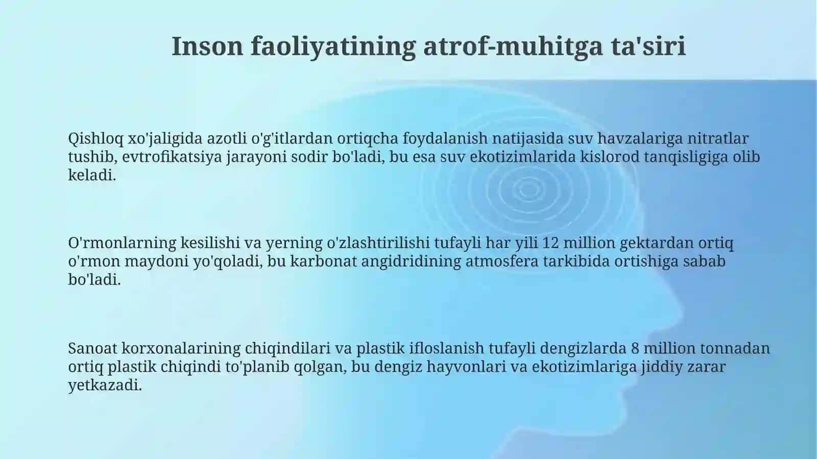 Inson faoliyatining tabiatga ta'siri va tabiatning javobi 3