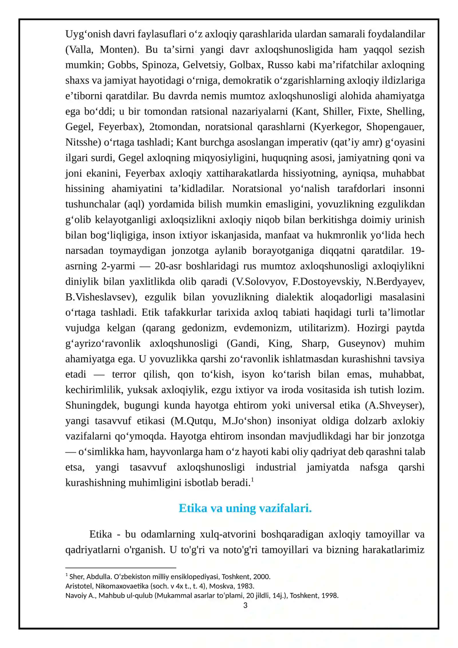 ETIKA VA ESTETIKANING ASOSI, MAQSADI VA VAZIFALARI 3
