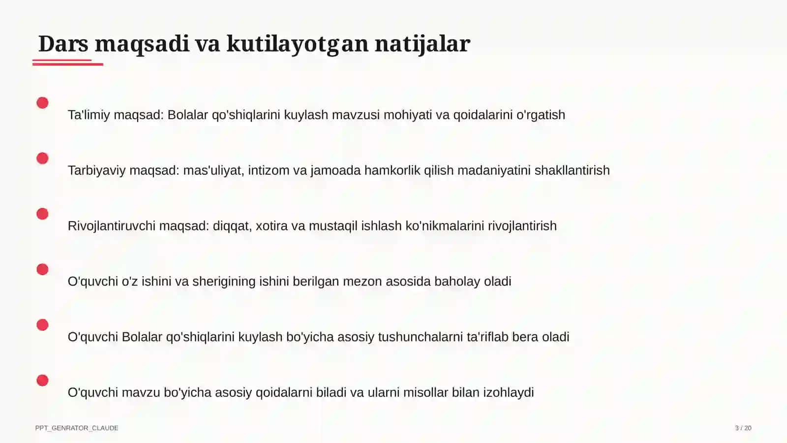 Bolalar qo'shiqlarini kuylash (1-sinf) 3